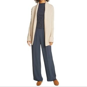 Vince Wide Leg High Rise Slouchy Trousers Navy Pants Large